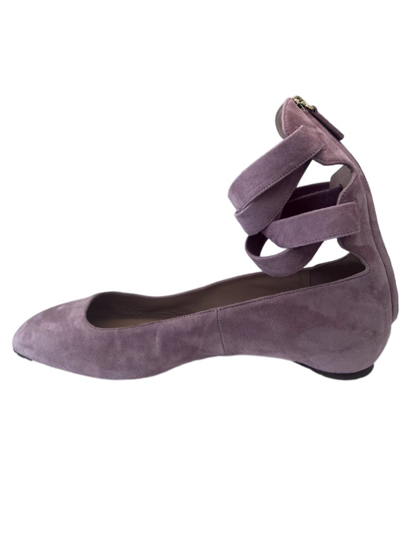 Valentino Pale Pink Flats with Straps, Buckle & Zip. Size: 40