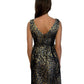 Erdem Black, Gold & Blue Sleeveless Knee-Length Dress with Star Detail. Size: 10