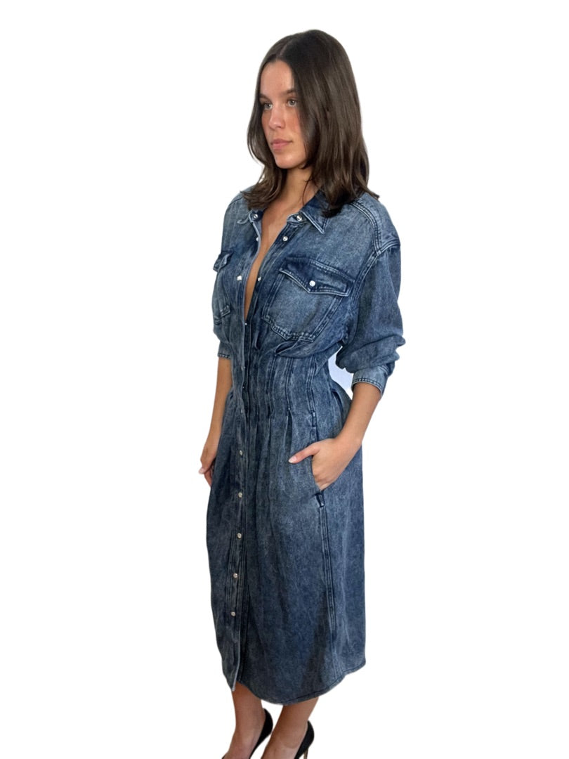 Isabel Etoile Marant Blue Bottom Up Denim Dress. Size: 10