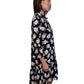 Erdem Black Silk  Roses Pattern Floral Long Sleeve Short Dress. Size: 10