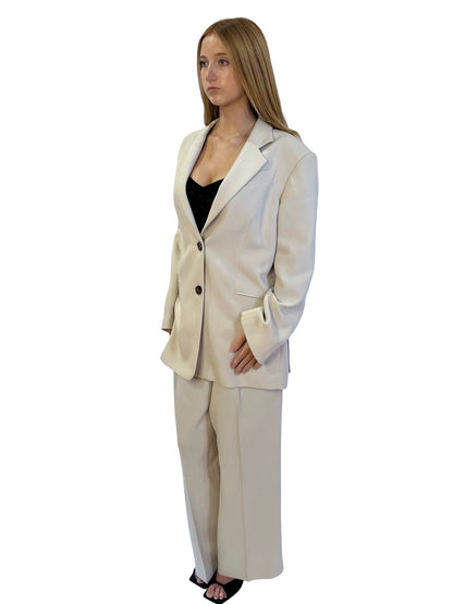 Shona Joy Neutral Blazer & Pants Set. Size: 8 & 10