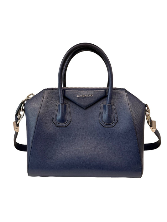 Givenchy Navy Antigona Leather Handbag. Size: Small
