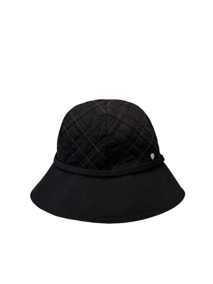 Helen Kaminski Black Quilt Stitch Bucket Hat. Size: O/S
