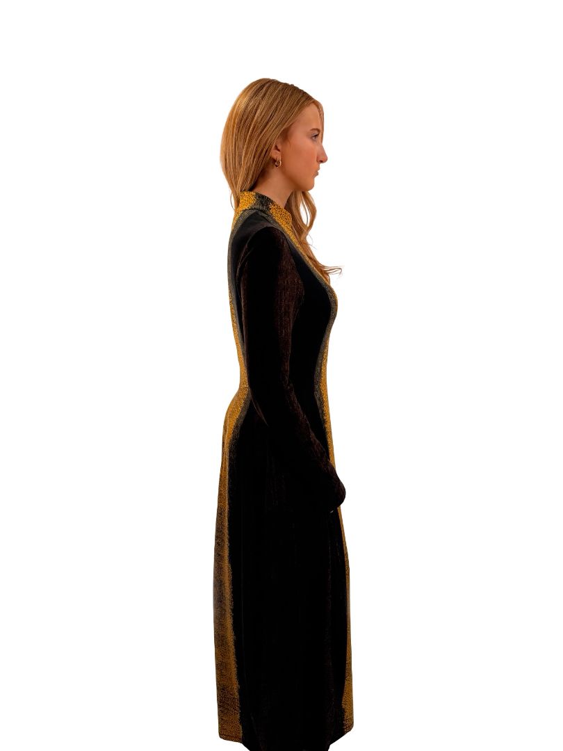 Camilla and Marc Brown/Orange 'Serpentine' Maxi Dress. Size: 10