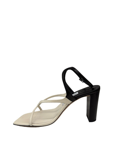 Jimmy Choo Black/White Two Tone '85mm Azie' Block Heel. Size: 37.5