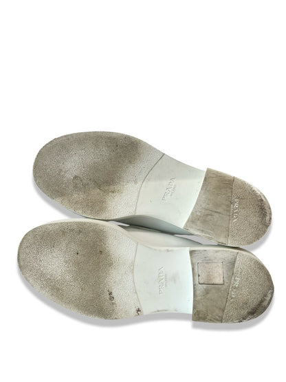 Prada White Leather Loafer Mule. Size: 39