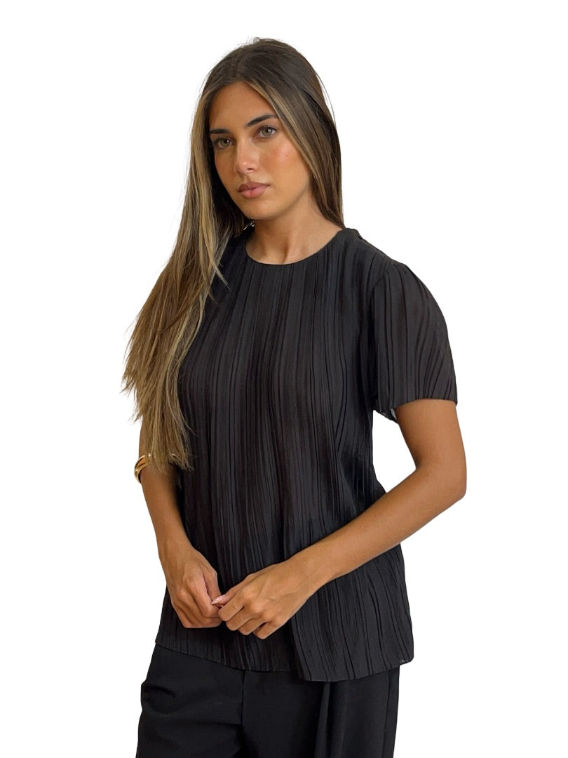 Zimmermann Black Pleated Top. Size: 0