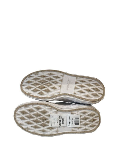 Jimmy Choo White Diamond Light Maxi/F Nappa Leather Trainers. Size: 36