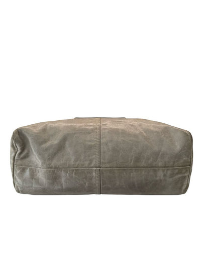 Prada Grey Vintage Leather Shoulder Tote Bag.
