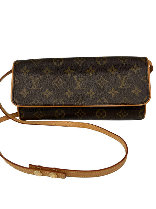 Louis Vuitton Brown & Tan Monogram Pochette Twin Shoulder Bag
