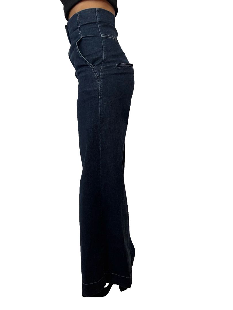 Scanlan Theodore Dark Blue Wash Wide Leg Jeans. Size: 6