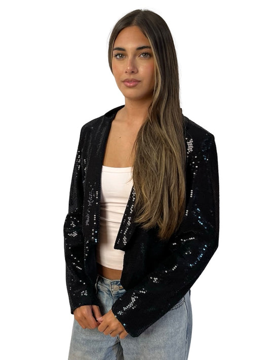Trelise Cooper Black Sequin Jacket. Size: 8