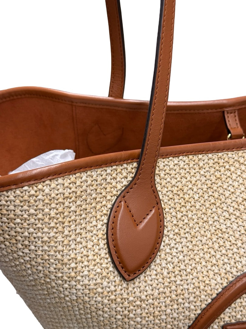 Louis Vuitton Brown Saint Jacques Raffia & Leather Tote Bag.