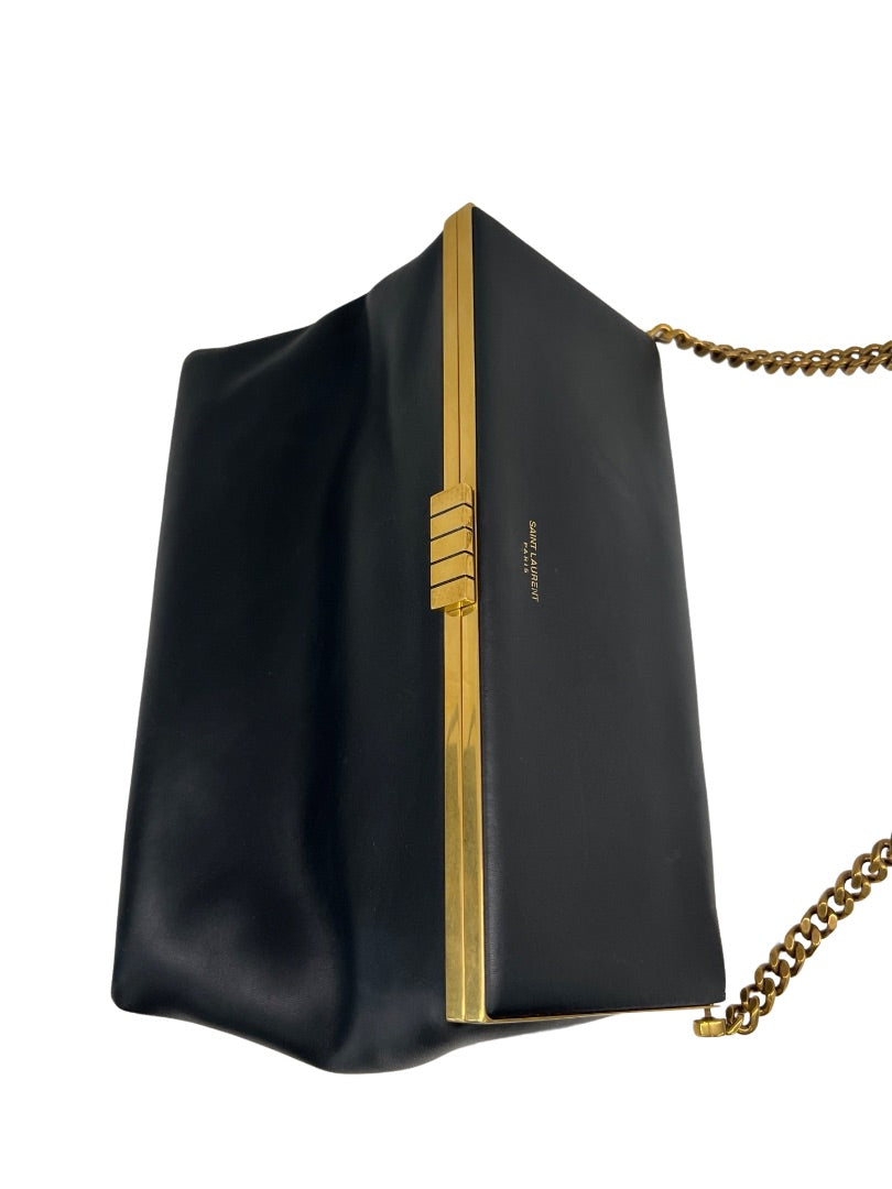 Saint Laurent Black Borsa Leather Bag