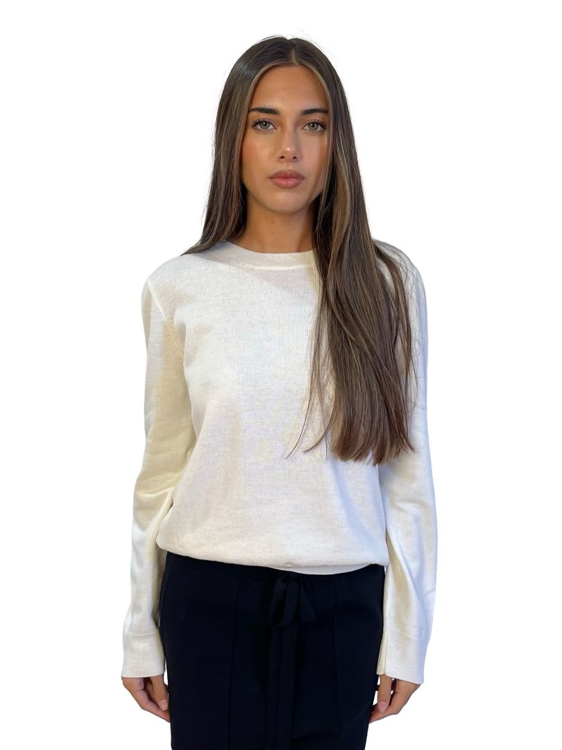 A.P.C Cream Wool Blend Crewneck. Size: L