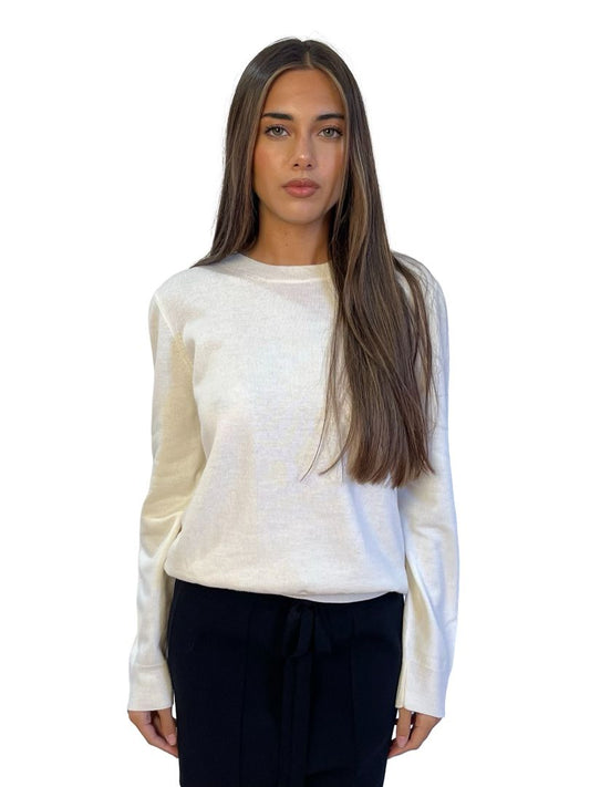 A.P.C Cream Wool Blend Crewneck. Size: L