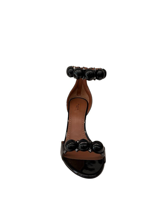 Alaia Black Patent 'La Bombe 90' Heels. Size: 38