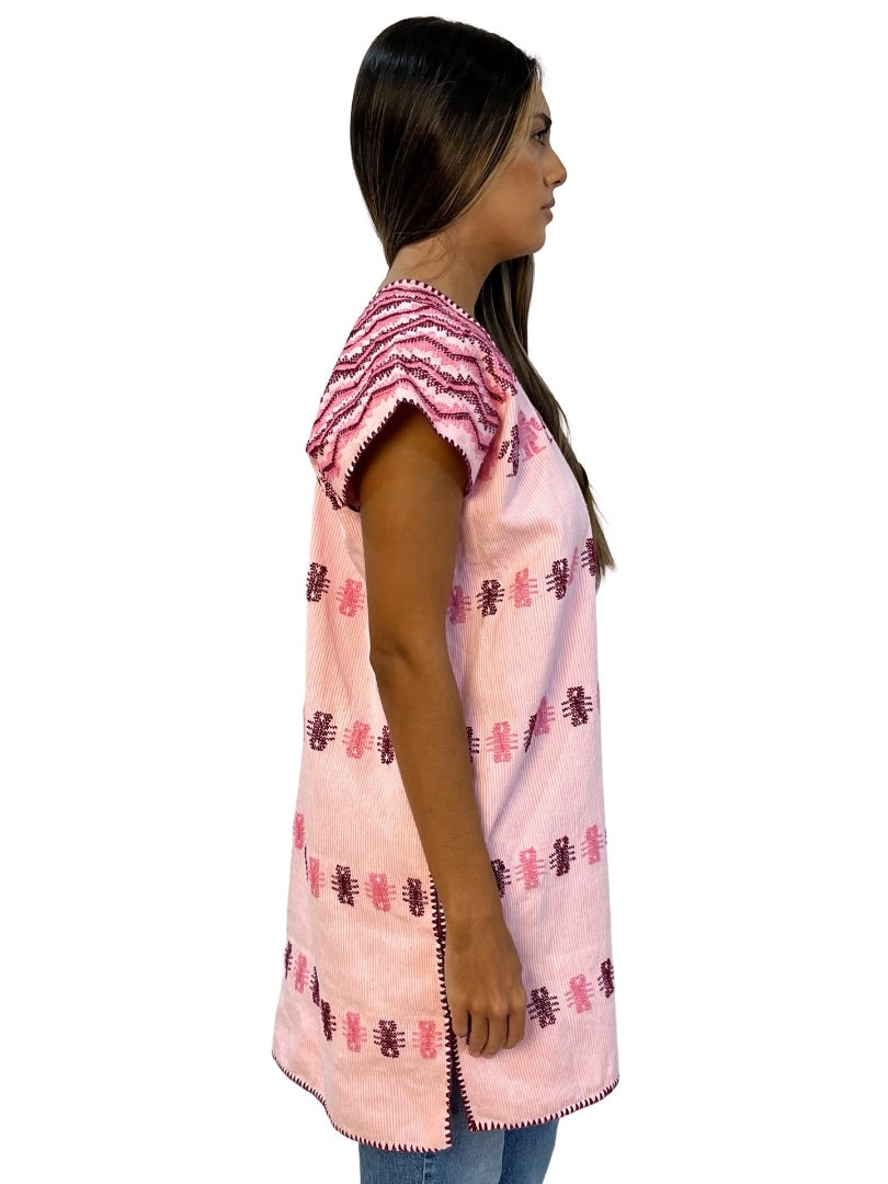 Pippa Holt Pink 'No.129' Mini Cotton Kaftan. Size: OS