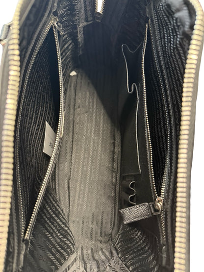 Prada Black Saffiano Leather Mens Briefcase Bag.