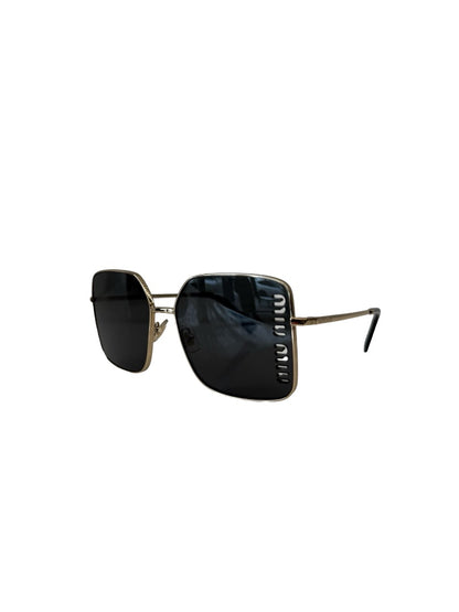 Miu Miu Gold/Grey 51YS Logo Lens Sunglasses.