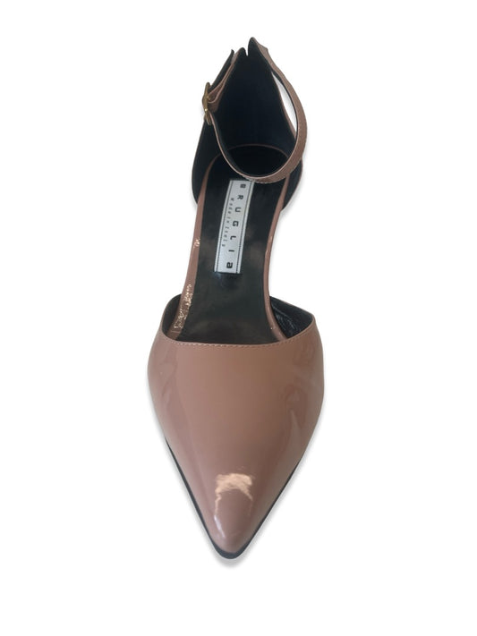 Bruglia Blush Pink Patent Pointed Heels w Ankle Strap. Size: 39