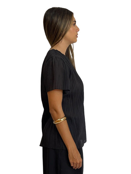 Zimmermann Black Pleated Top. Size: 0