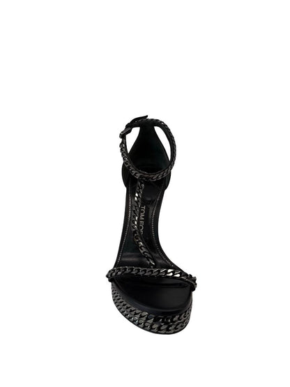 Tom Ford Black Gunmetal Chain Stilettos. Size: 37