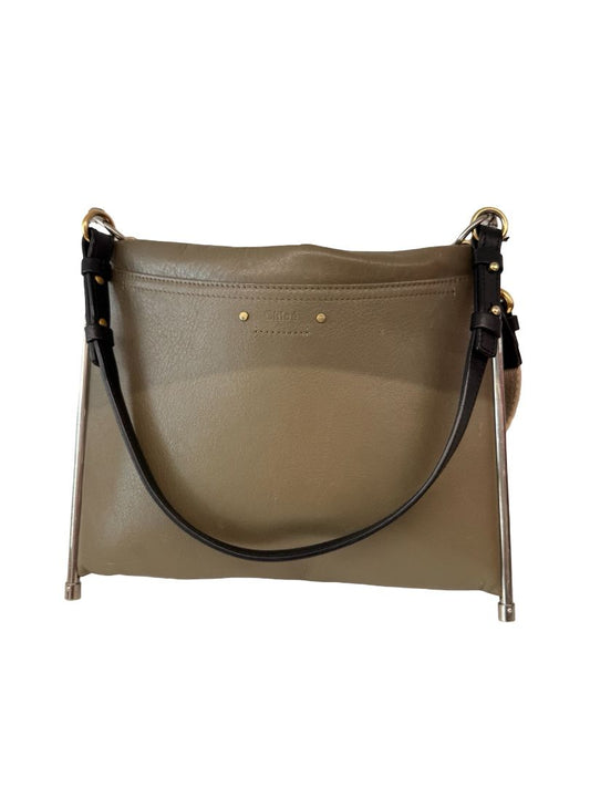 Chloe Khaki 'Roy' Crossbody Clutch Chain Bag.