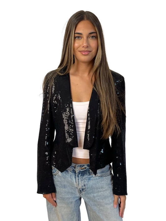 Trelise Cooper Black Sequin Jacket. Size: 8