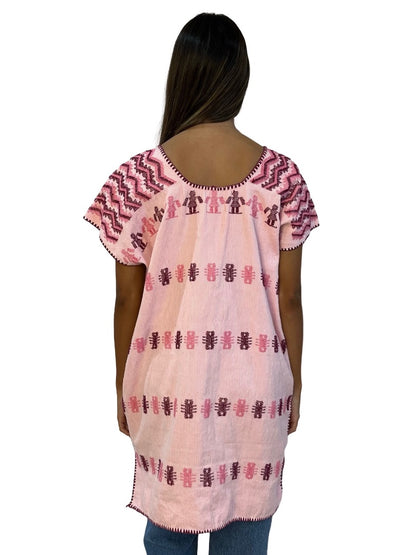 Pippa Holt Pink 'No.129' Mini Cotton Kaftan. Size: OS