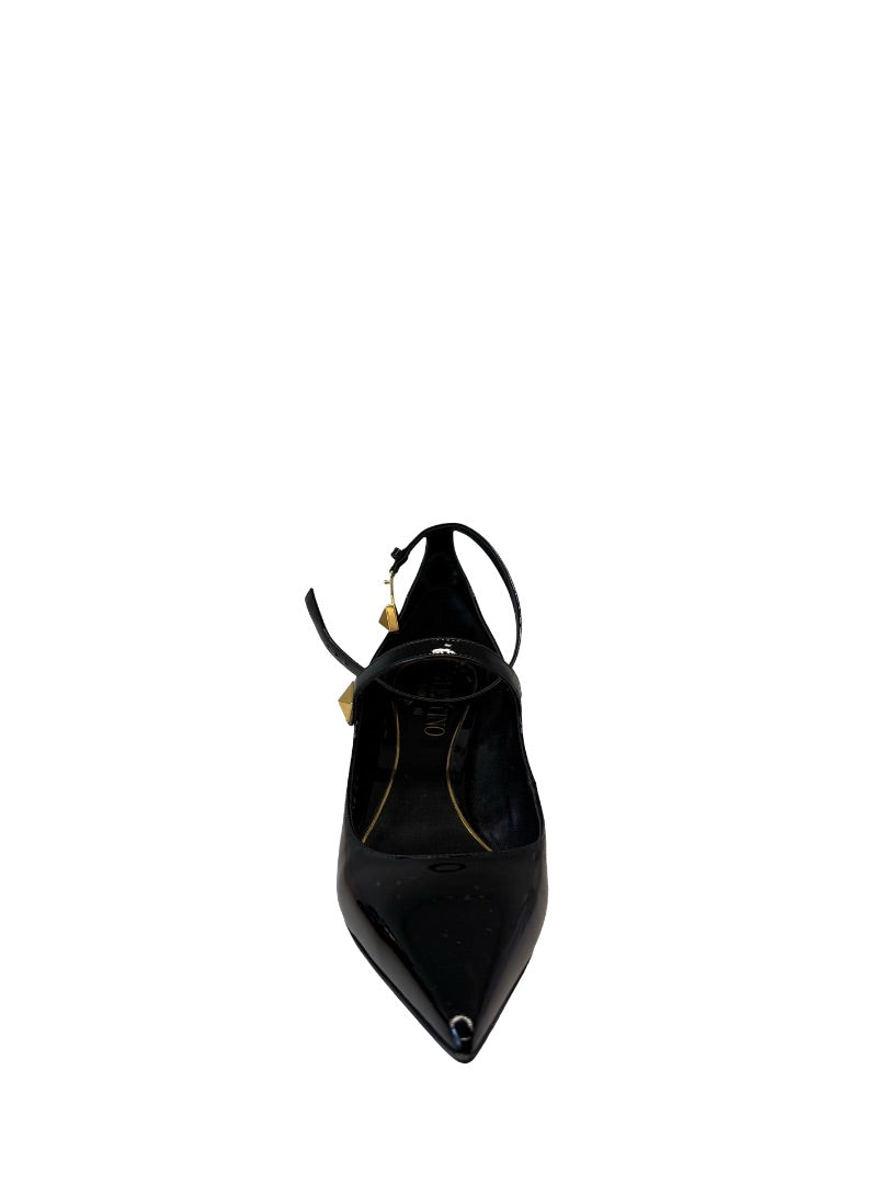 Valentino Garavani Black Patent Rockstud Pumps. Size: 41