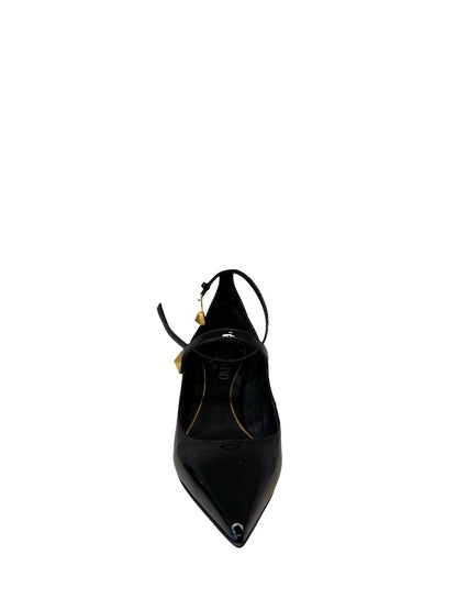 Valentino Garavani Black Patent Rockstud Pumps. Size: 41
