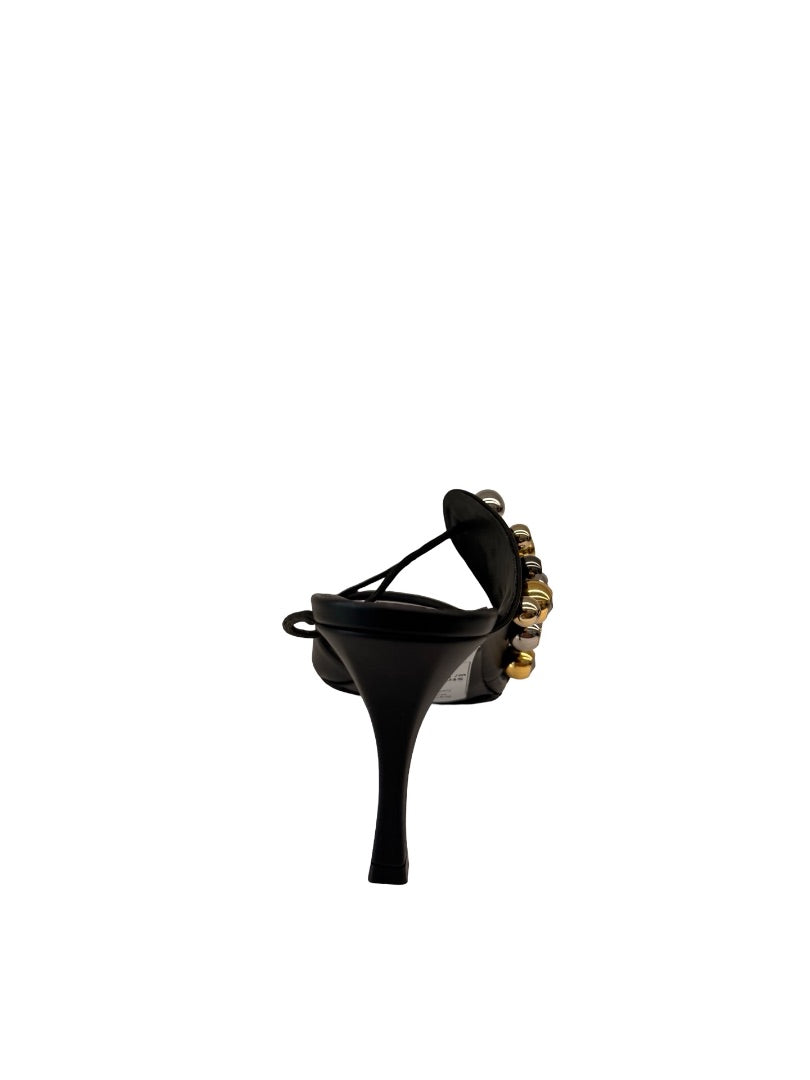 Stella McCartney Black Strappy Heel w/ Metal Bulbs. Size: 41