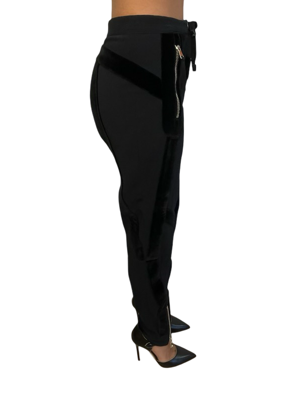 Altuzarra Black Velvet Zip Pants. Size: 38