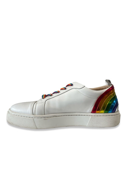 Christian Louboutin White / Rainbow Arkenspeed Low Top Lace Up Sneaker. Size: 40