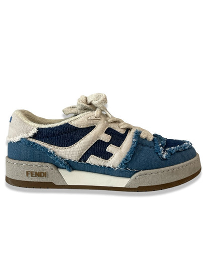 Fendi Blue Match Denim Sneakers. Size: 38