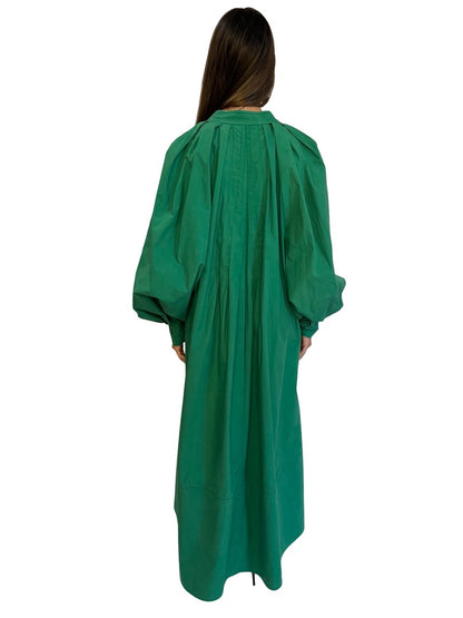 CO Green Waist Pleat Dress. Size: L