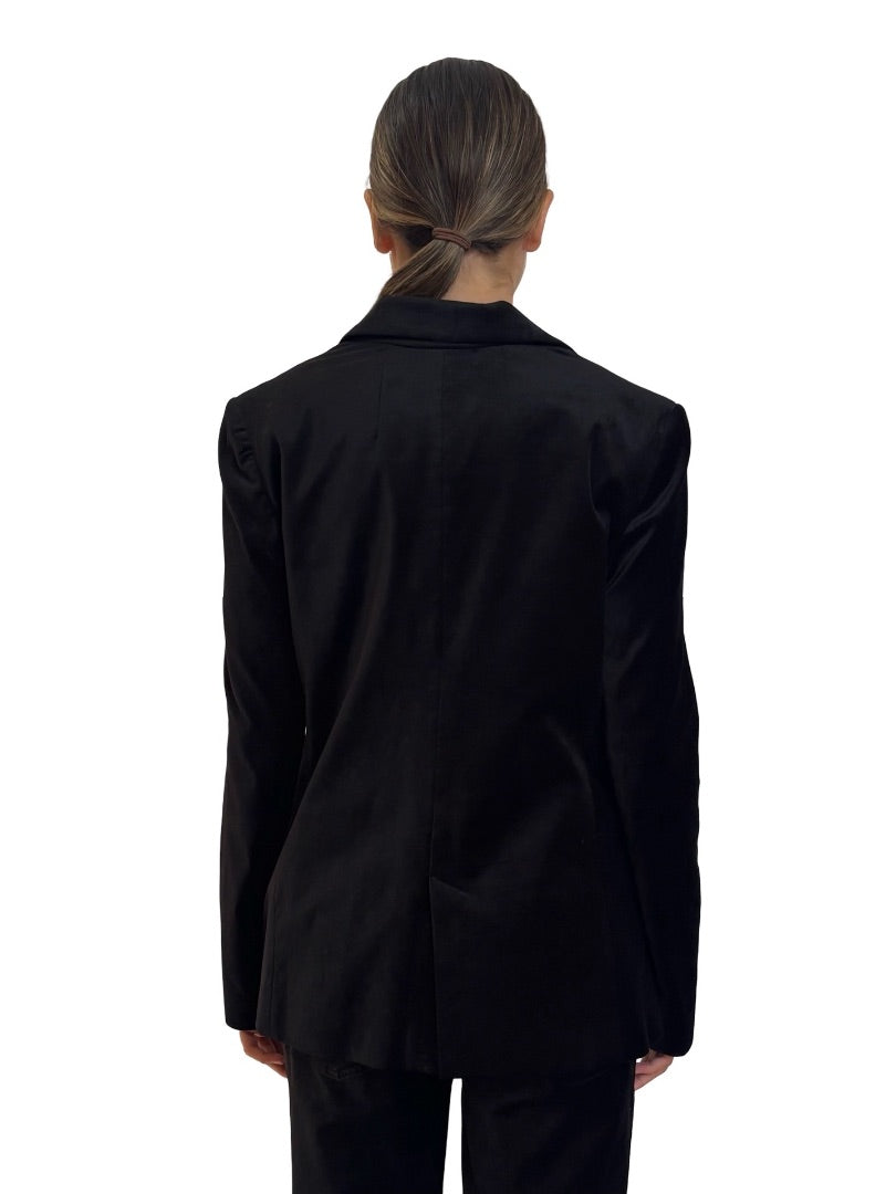 Husk Black Velvet Single Breasted Blazer. Size: 10