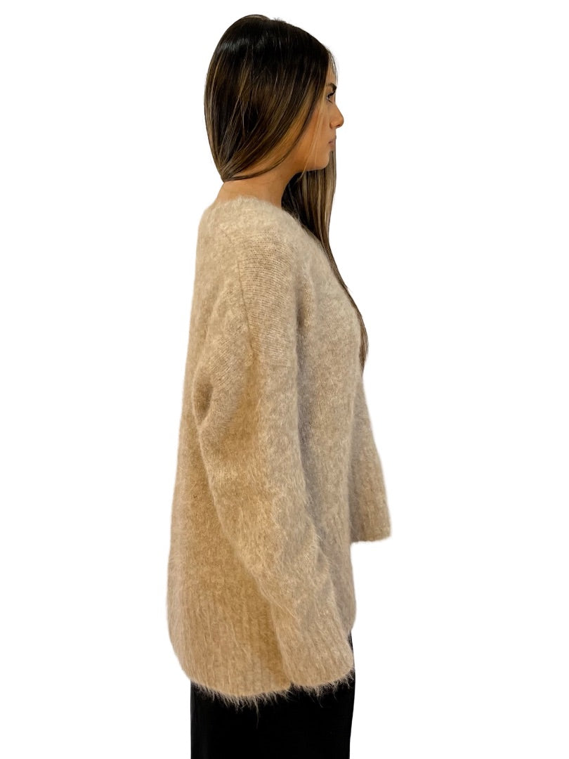 Viktoria & Woods Beige Relaxed Alpaca 'Vancouver' Knit Cardigan. Size: 0