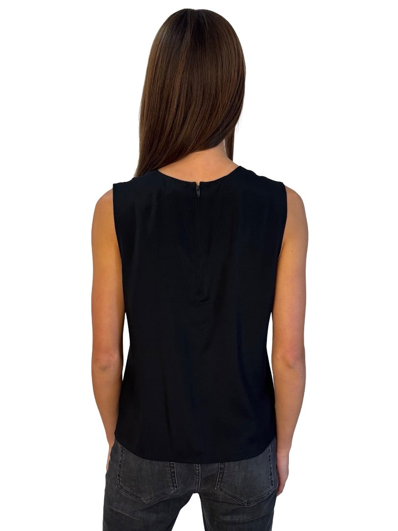 Scanlan Theodore Black Silk Sleeveless Top. Size: 12