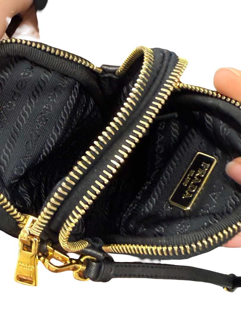 Prada Black Nylon Cross-Body Bag. Size: Mini
