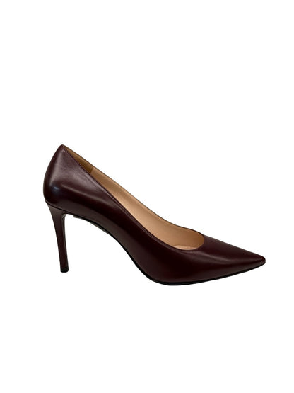 Prada Burgundy Leather Pointed Court Heels. Size: 36.5