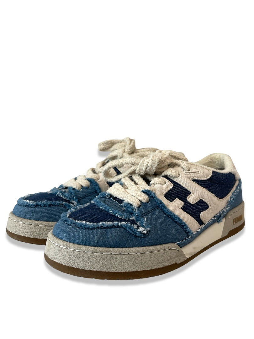 Fendi Blue Match Denim Sneakers. Size: 38