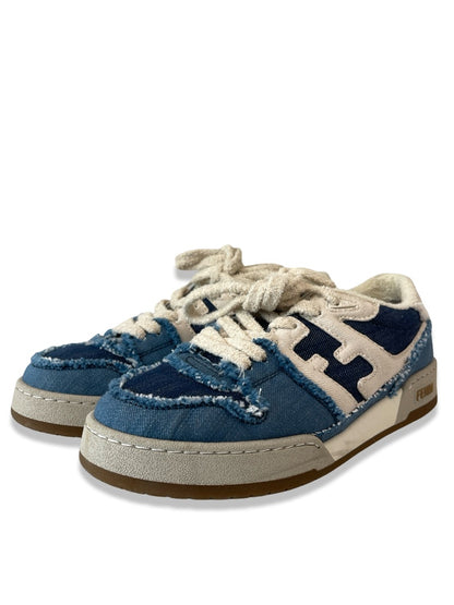 Fendi Blue Match Denim Sneakers. Size: 38
