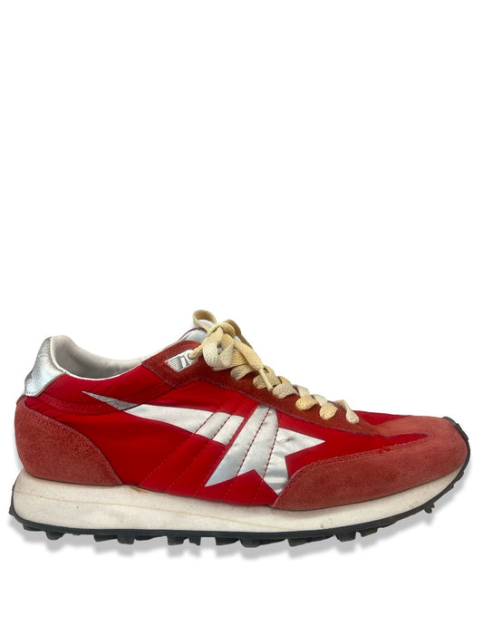 Golden Goose Red Suede 'Marathon' Runners. Size: 10