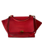 Celine Red Trapeze Leather Handbag. Size: Large