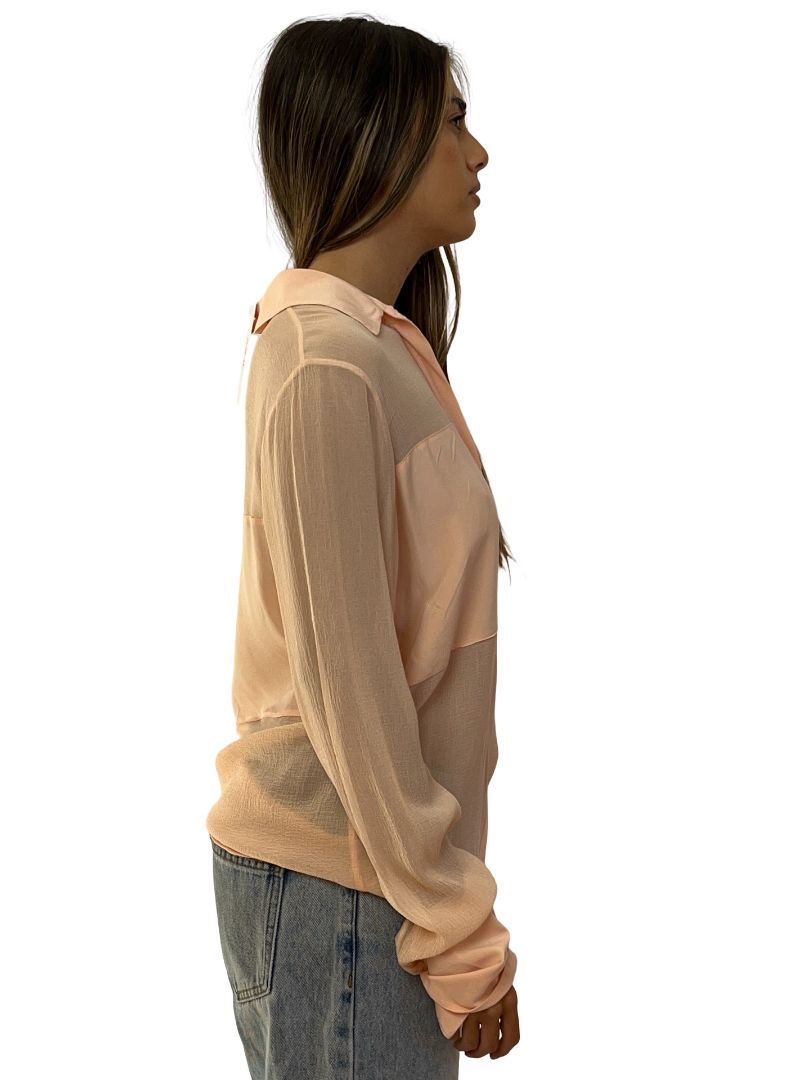 alexanderwang.t Blush Sheer Pocket Silk Shirt. Size: M