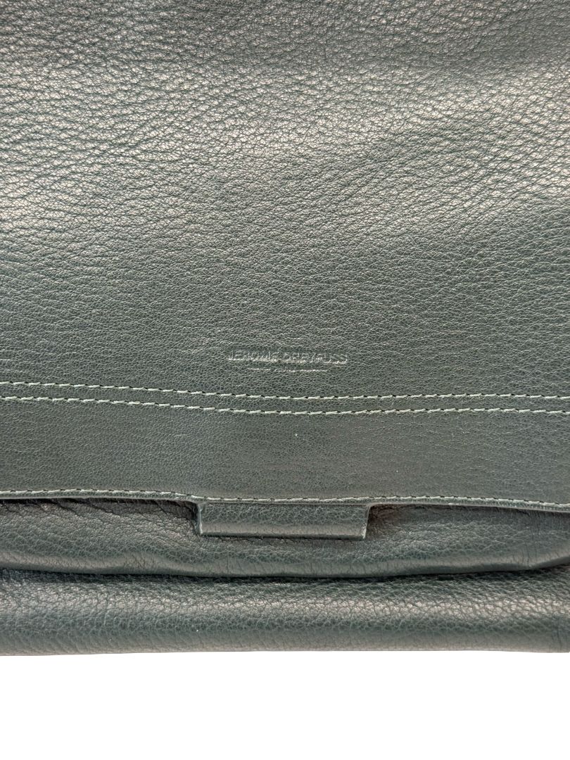 Jerome Dreyfuss Dark Green Lulu Leather Crossbody Bag.