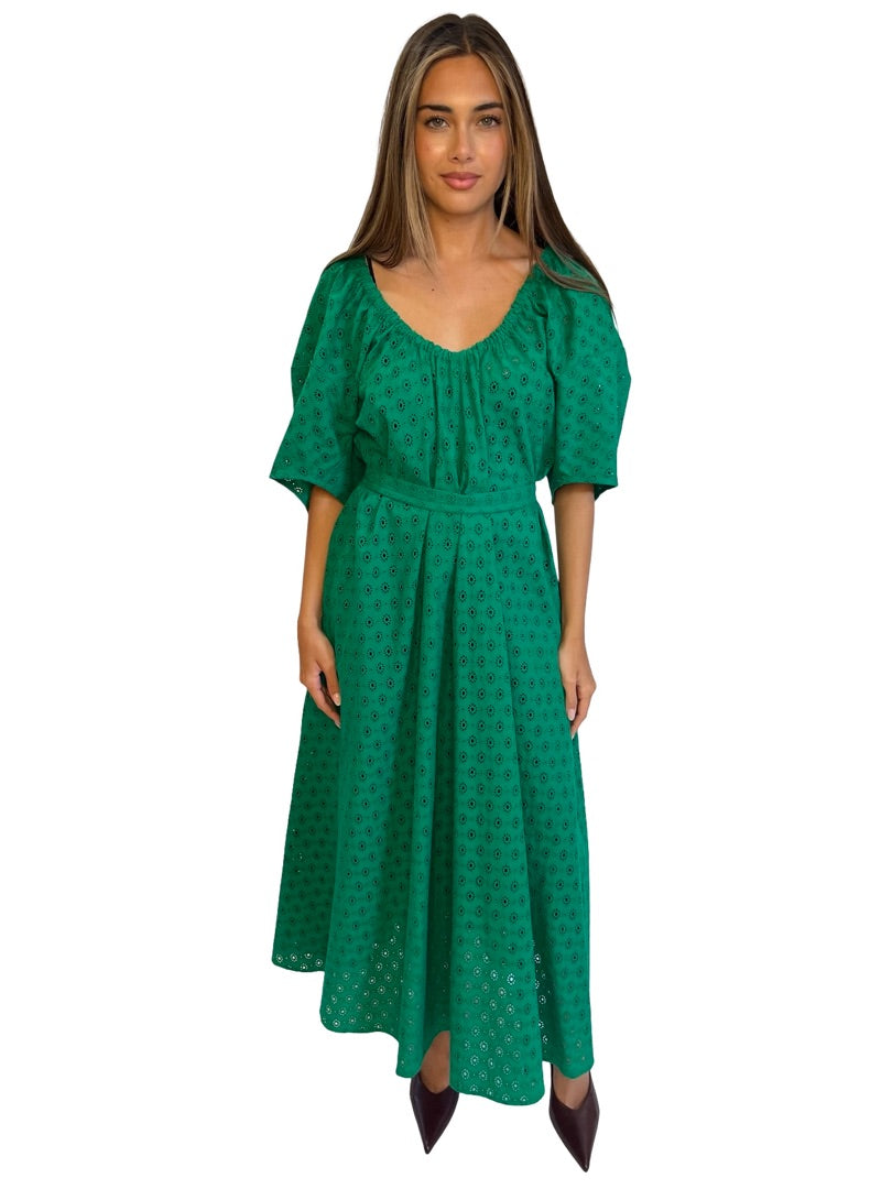 Scanlan Theodore Green Embroidered Dress. Size: 12