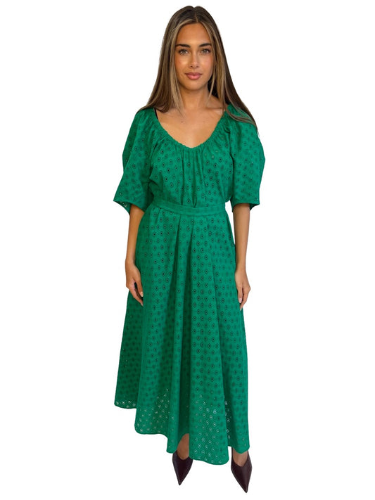Scanlan Theodore Green Embroidered Dress. Size: 12